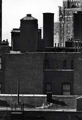 untitled (woman sunbathing on roof reading), On Reading series, 1964